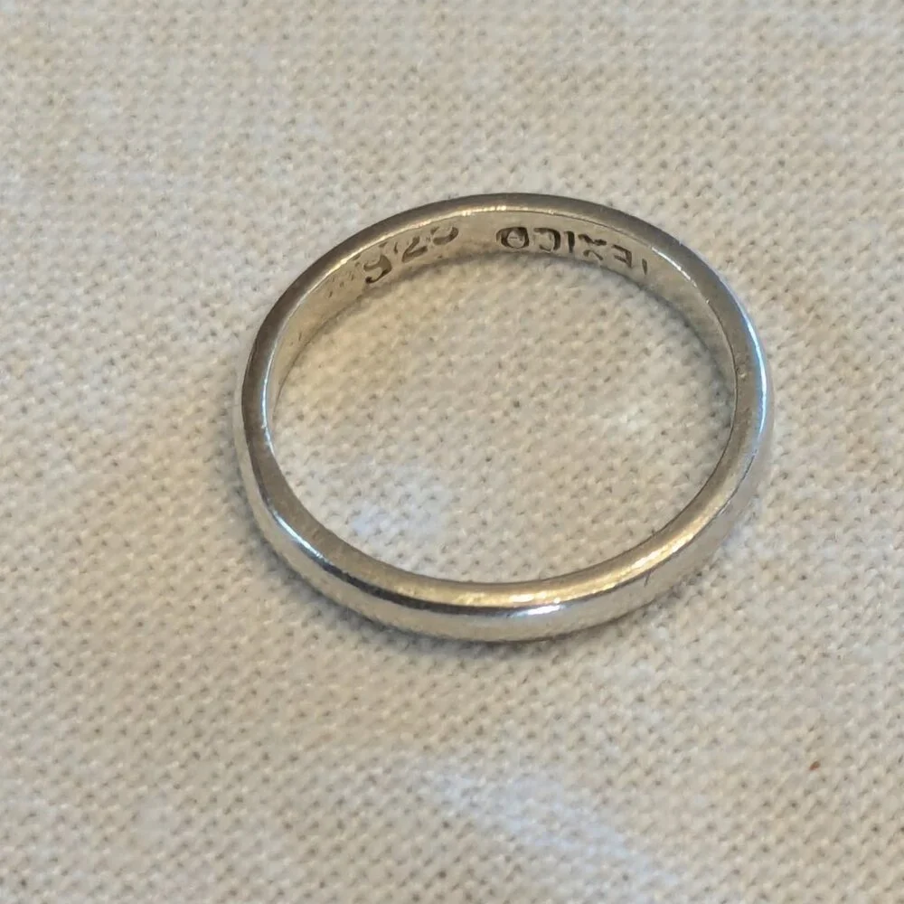 Vintage Taxco Mexico Sterling Silver Band Ring Minimalist 925 Wedding Stackable